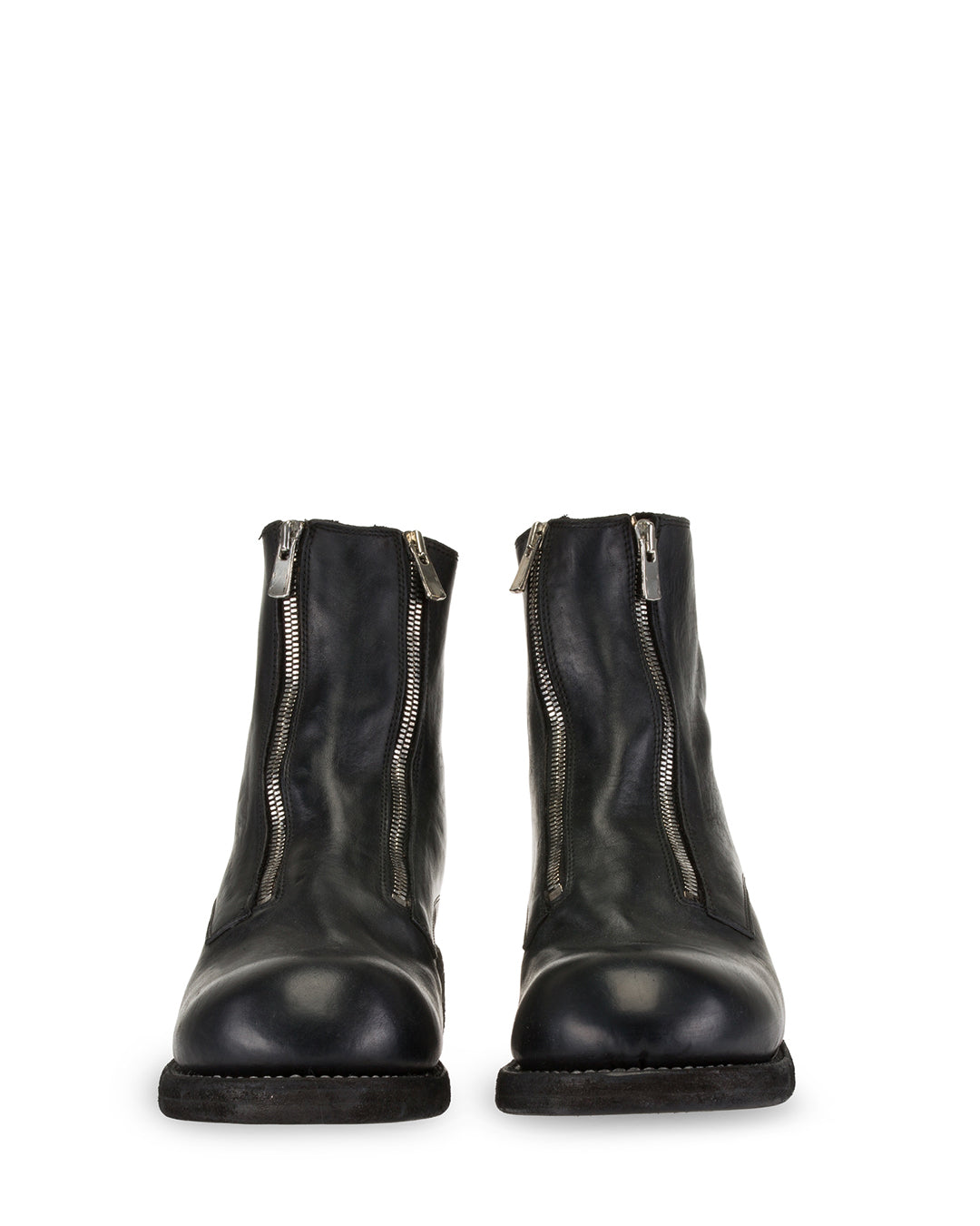 Black Horse Leather GR07FZ Double Front Zip Big Daddy Boots