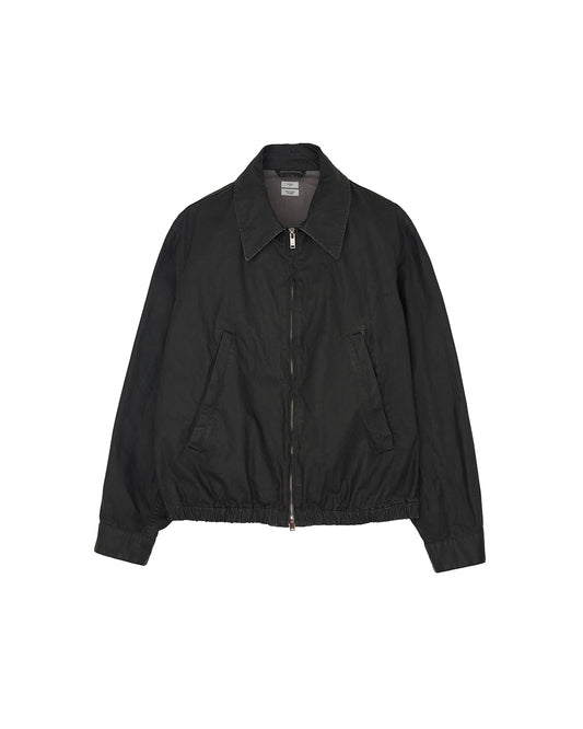 Black Coated Cotton Drizzler Jacket