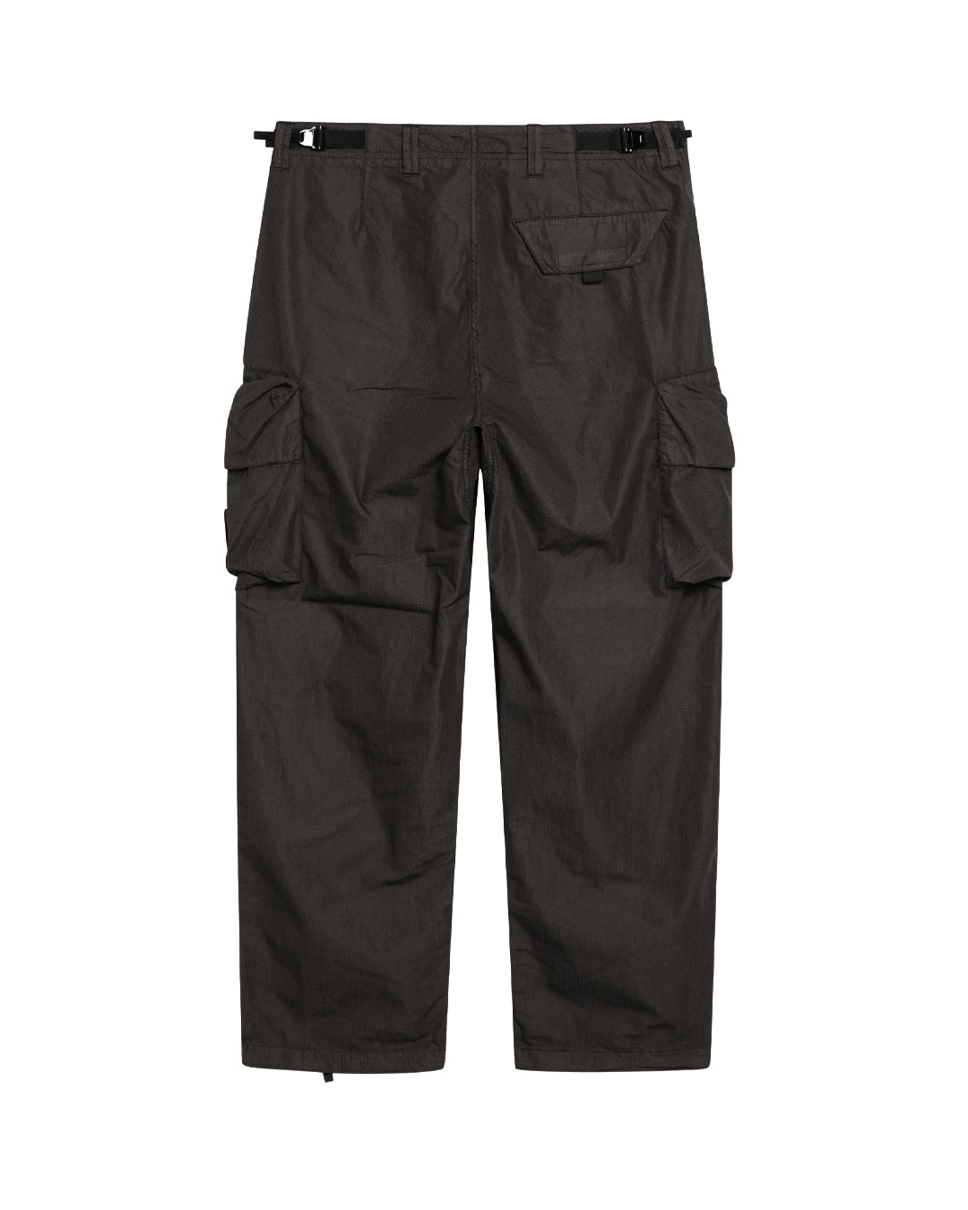 Charcoal Cotton Nylon Micro Ripstop Cargo Trousers