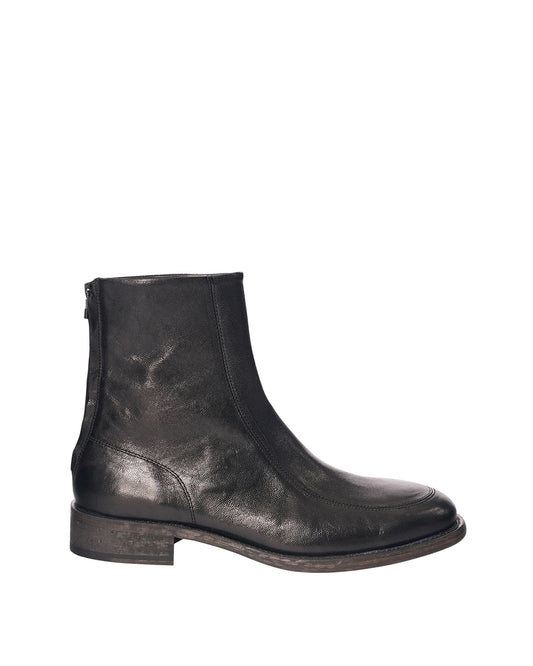 Black Goat Leather Miller Boots