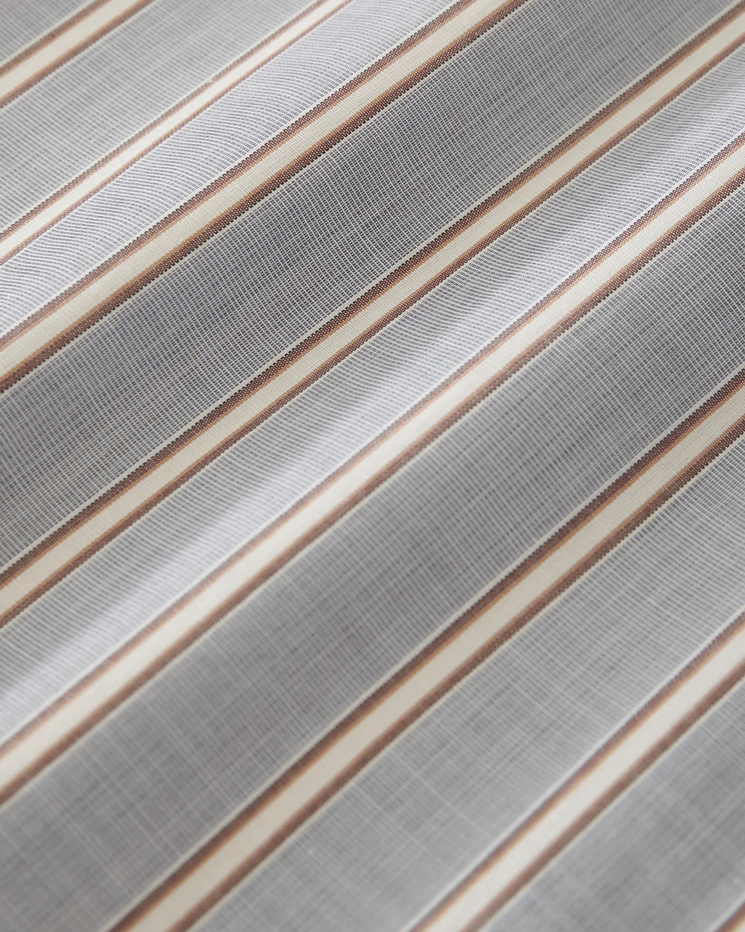 Grey/Brown Cotton Stripe View Boxy Oversized Shirt