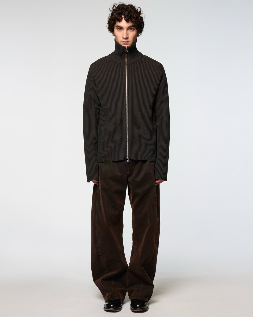 Dark Grey/Dark Brown Articulated Drivers Knit Sweater