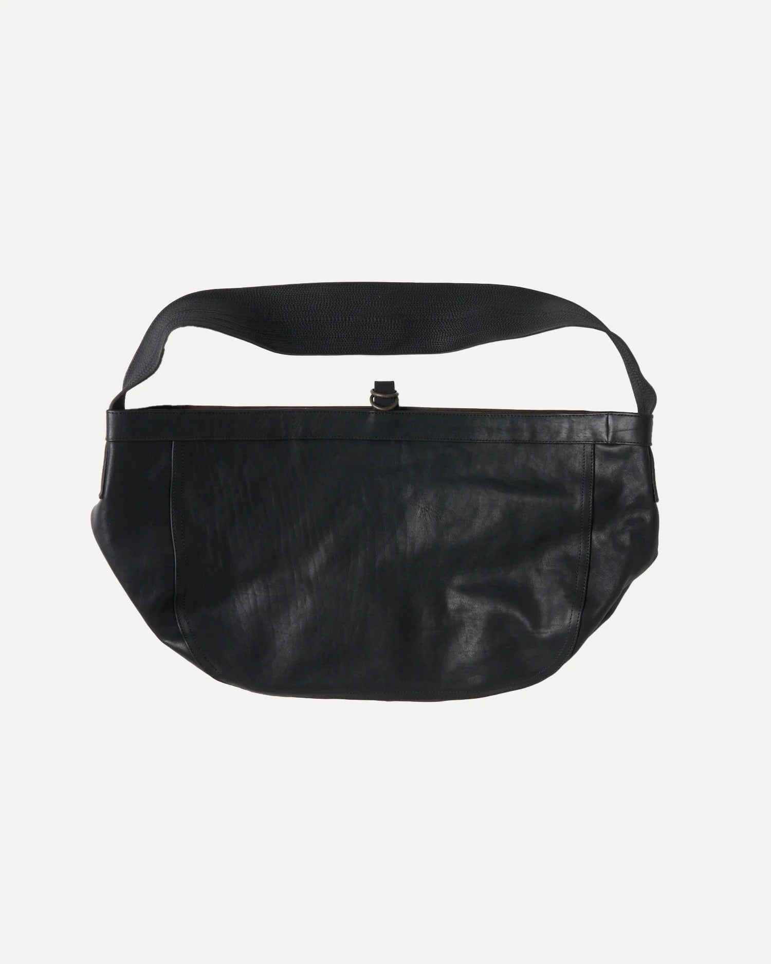 Black Leather Lot.004 Newsboy Bag