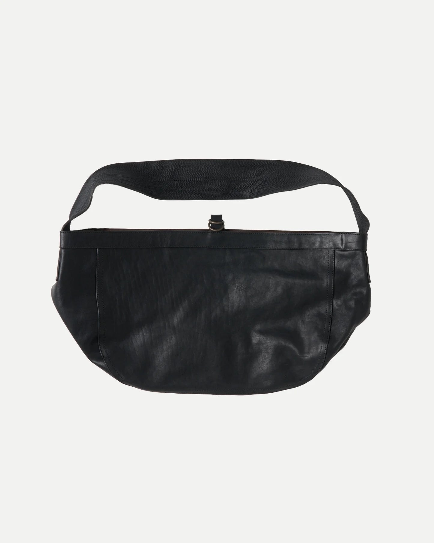 Black Leather Lot.004 Newsboy Bag