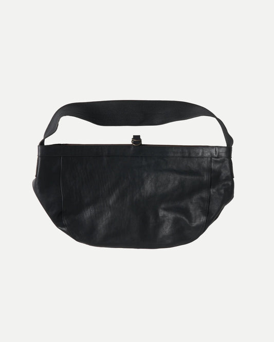 Black Leather Lot.004 Newsboy Bag