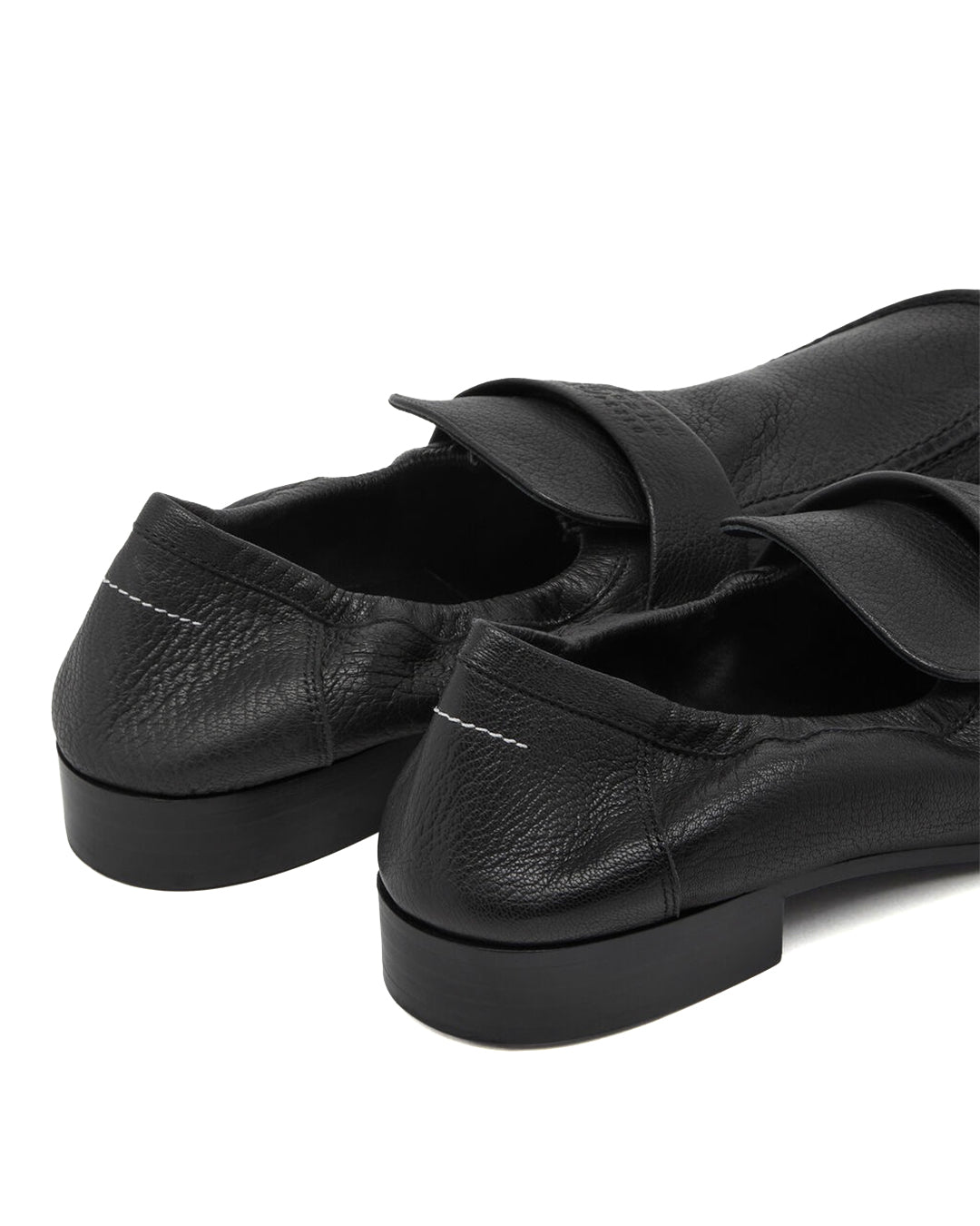 Black Leather Swing Toe loafers