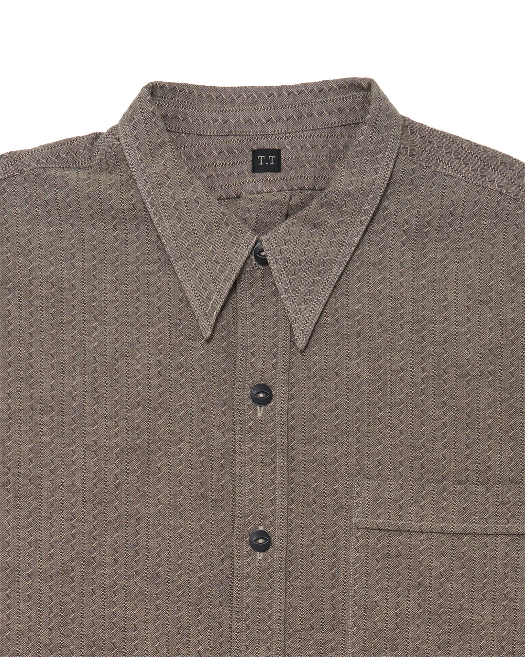 Charcoal Cotton Lot.106 Narrow Collar Shirt
