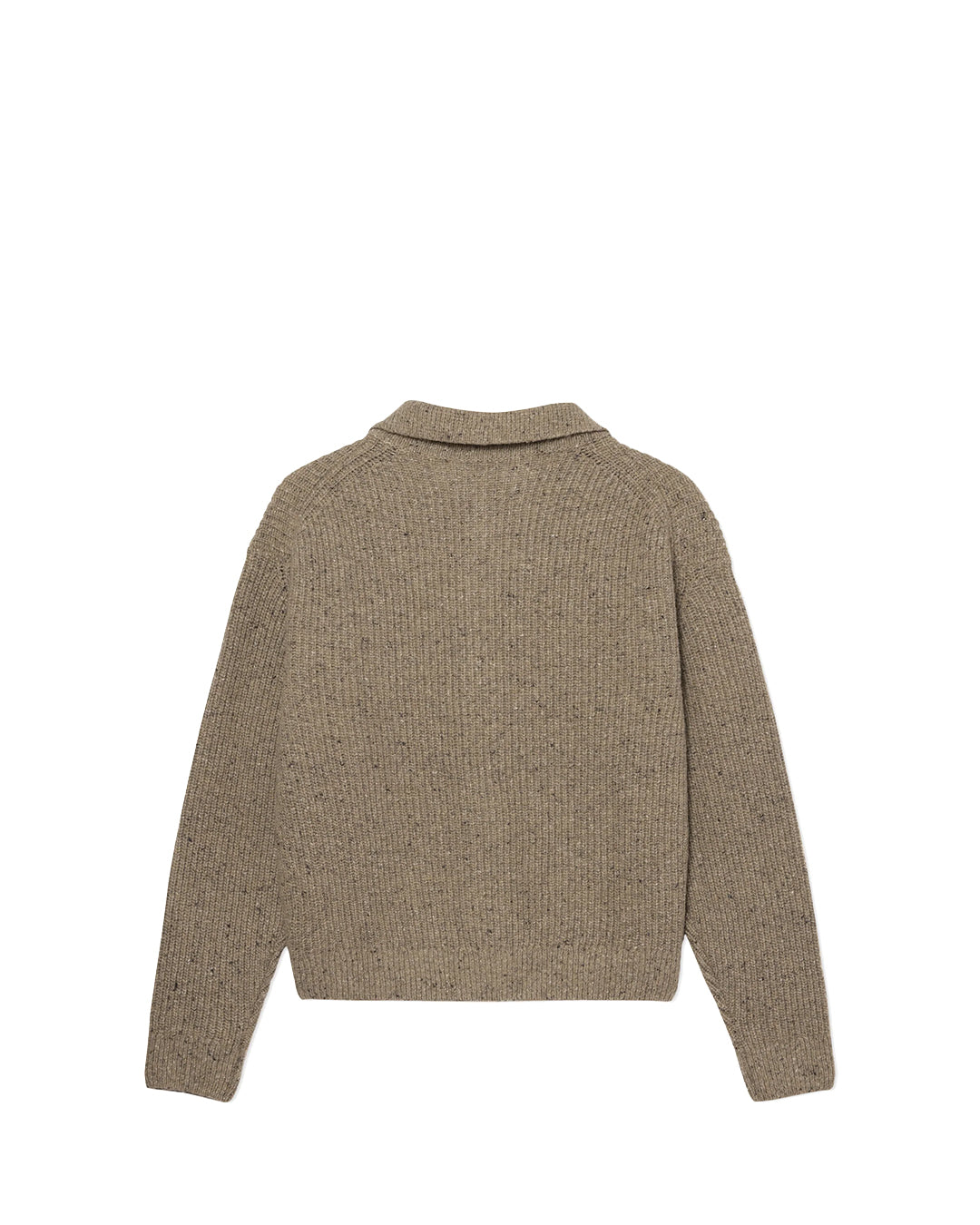 Speckled Beige Lambswool Wiral Cardigan