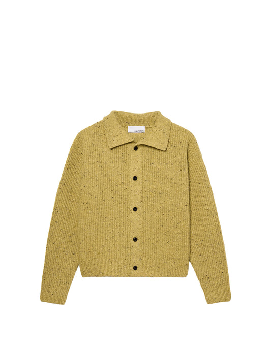 Speckled Mustard Lambswool Wiral Cardigan