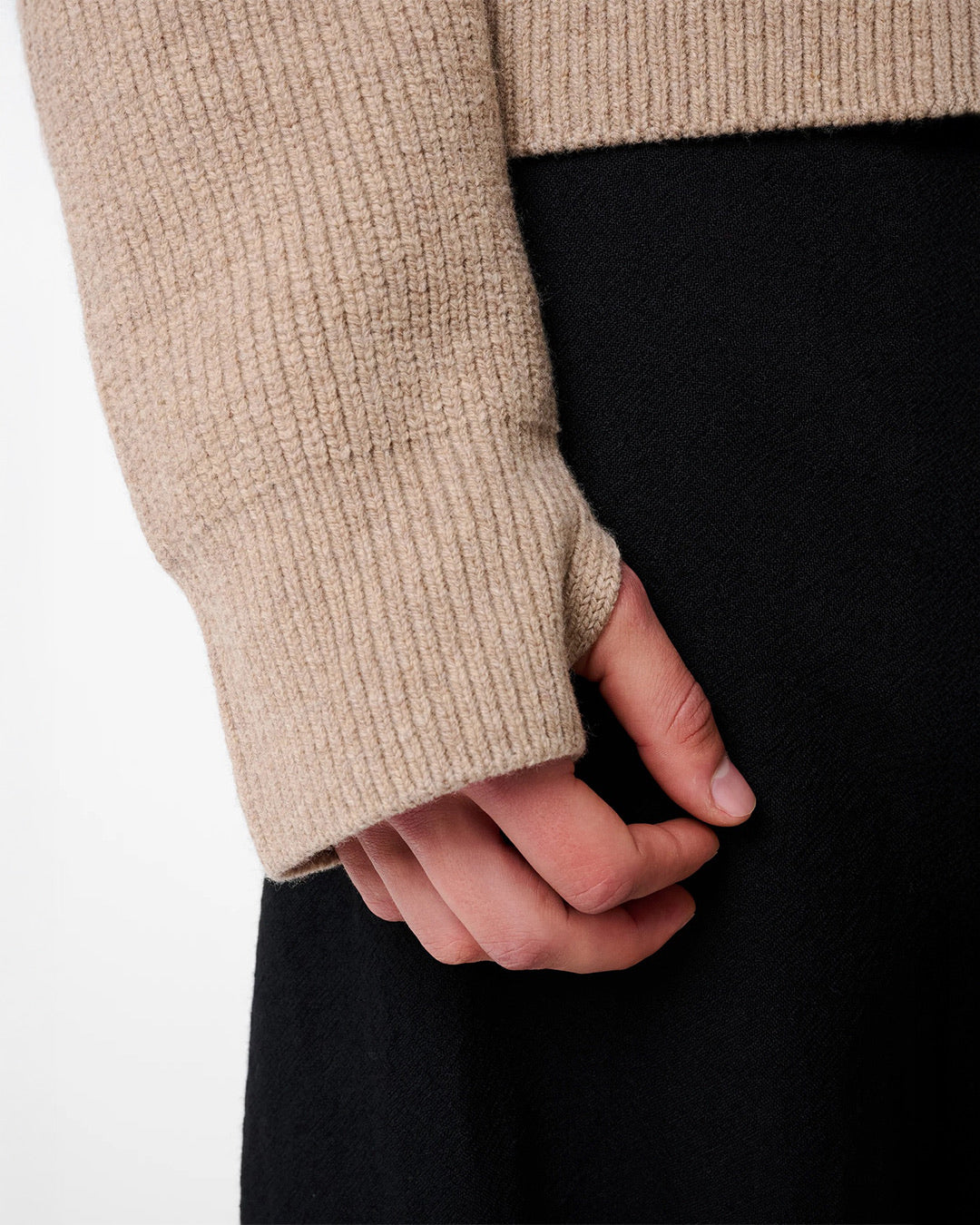 Oatmeal Sandos Rib Zip Though Jumper