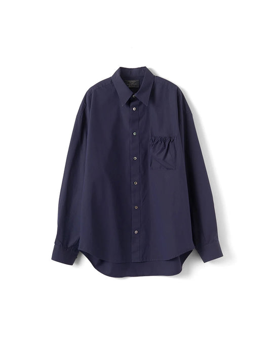 Navy Wrist Patch Slouch Shirt