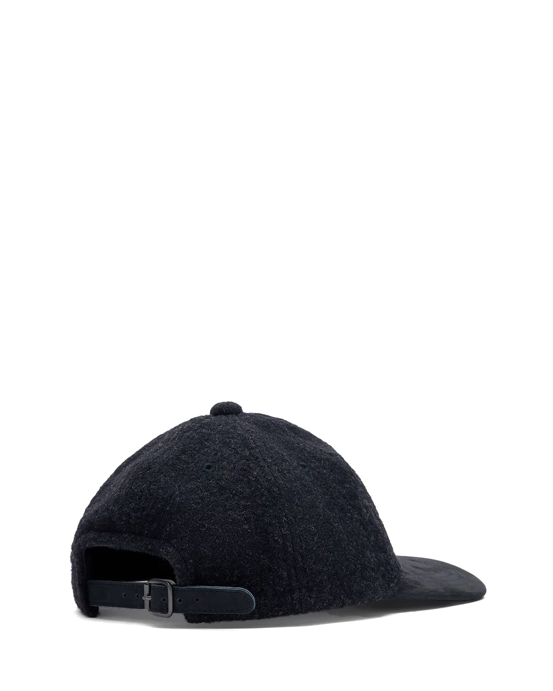 Charcoal/Black Wool Herringbone Suede Mix Baseball Cap