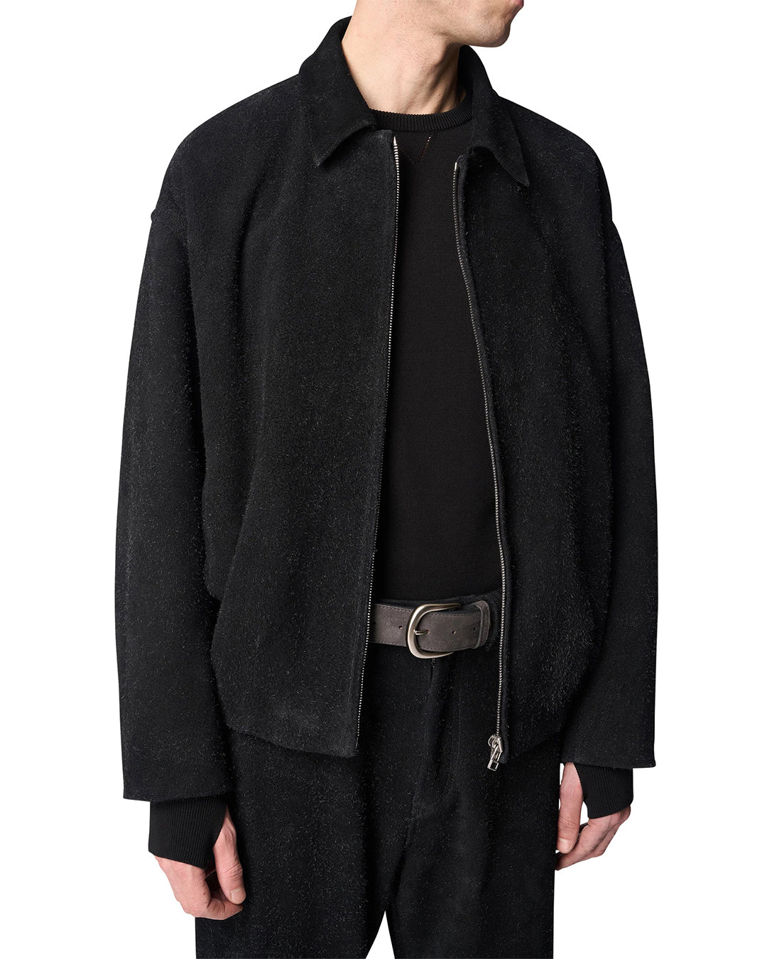 Black Leather Bud Blouson