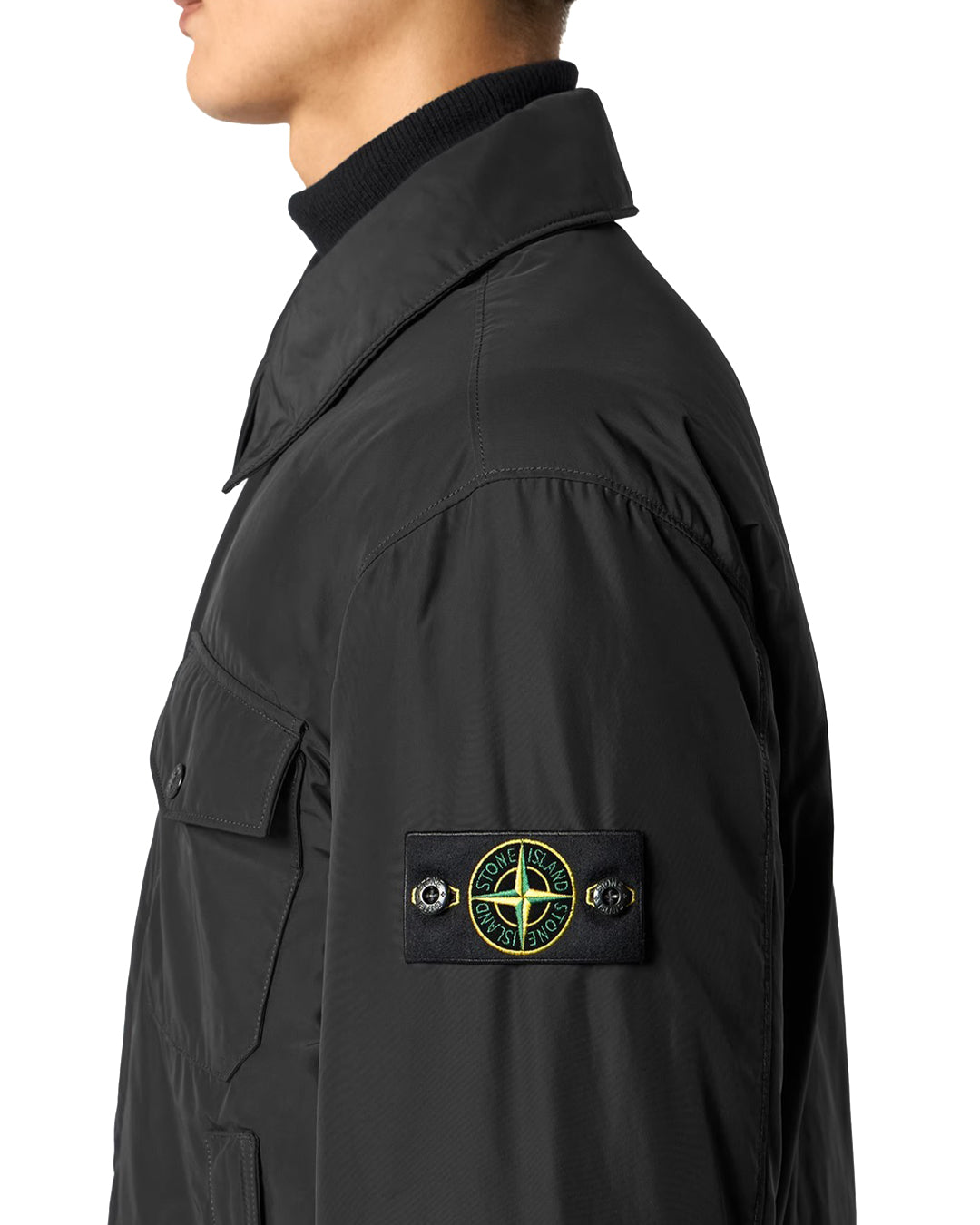 Black Micro Reps Down Coach Jacket