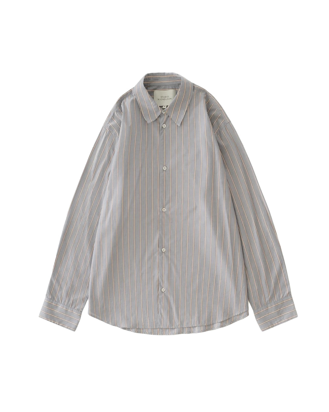 Grey/Brown Cotton Stripe View Boxy Oversized Shirt