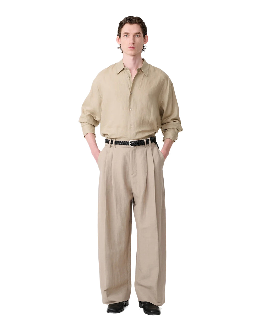 Sand Linen Rafe Long Sleeve Classic Shirt