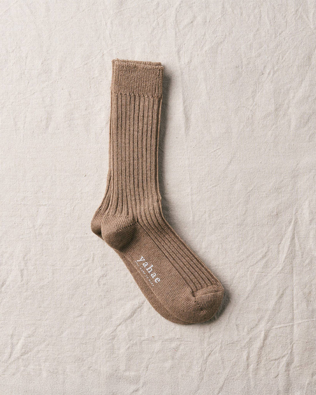 Brown Organic Cotton Yak Ribbed Socks