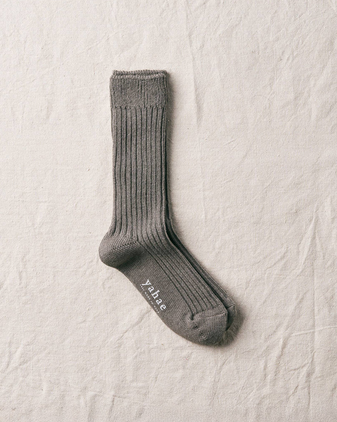 Dark Gray Organic Cotton Yak Ribbed Socks