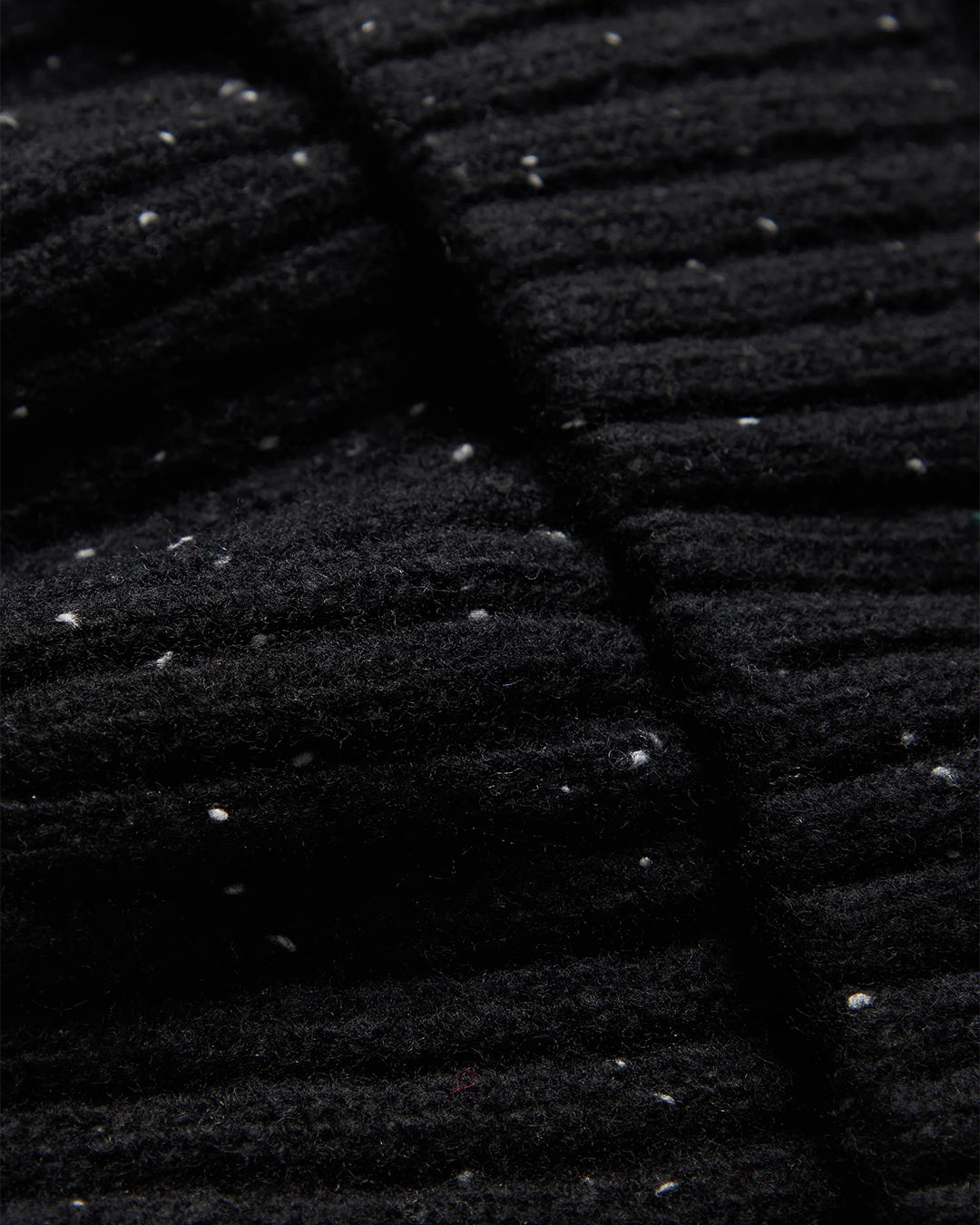 Speckled Black Wool Flap Beanie