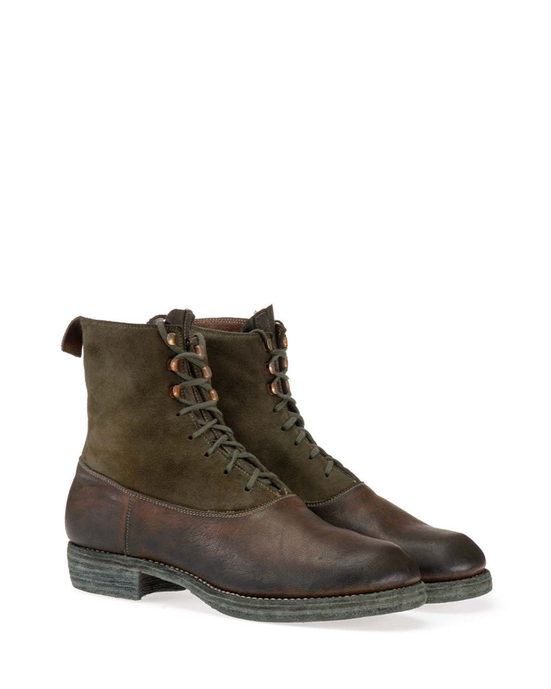 Green Goat Reverse Leather AM05 Laced Up Boots