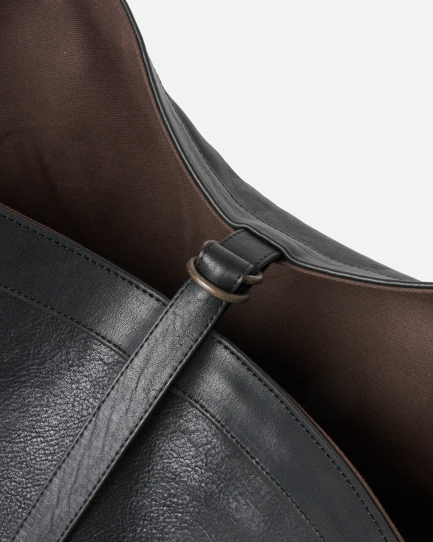 Black Leather Lot.004 Newsboy Bag