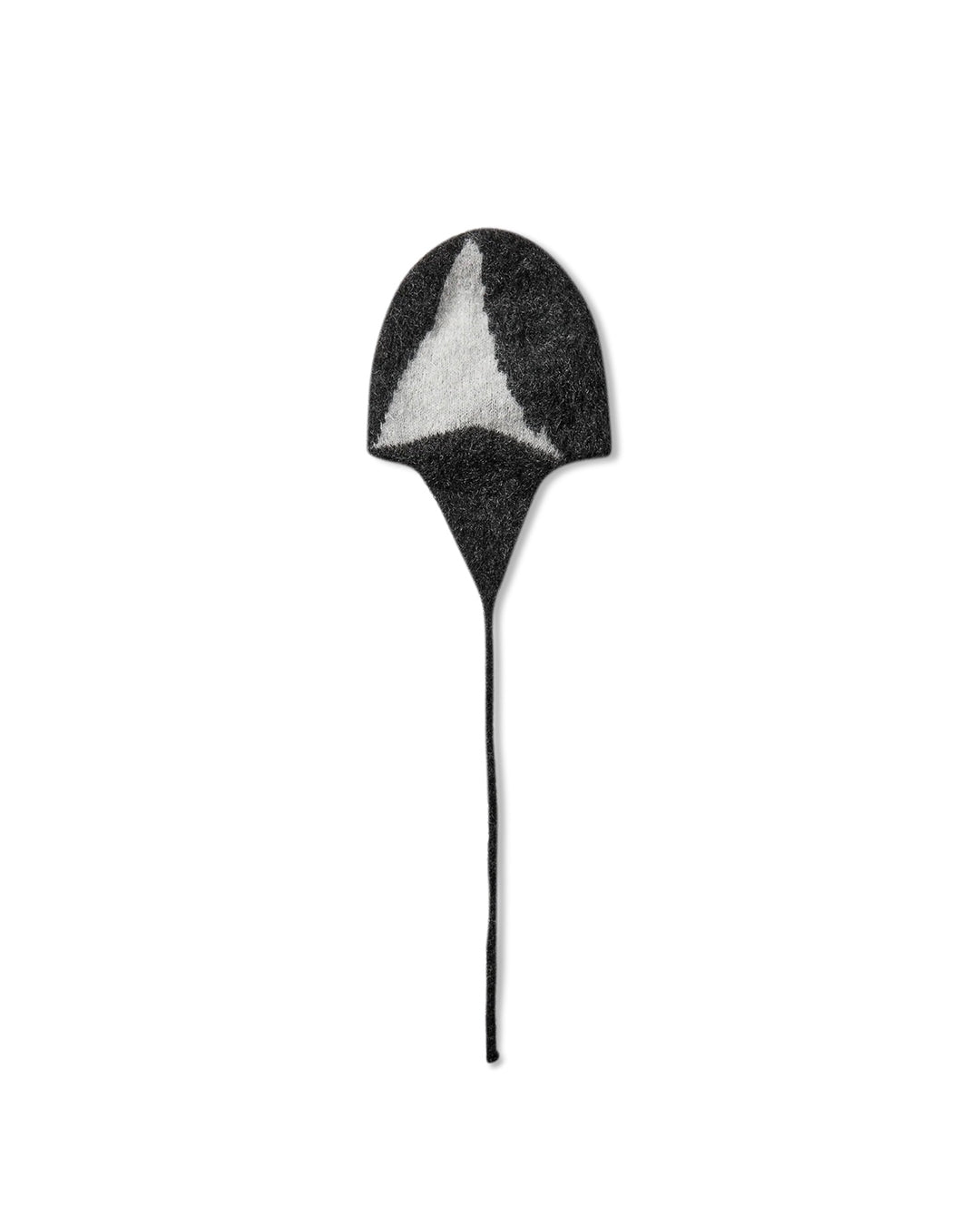 Black/White Logo Mohair Bonnet Beanie
