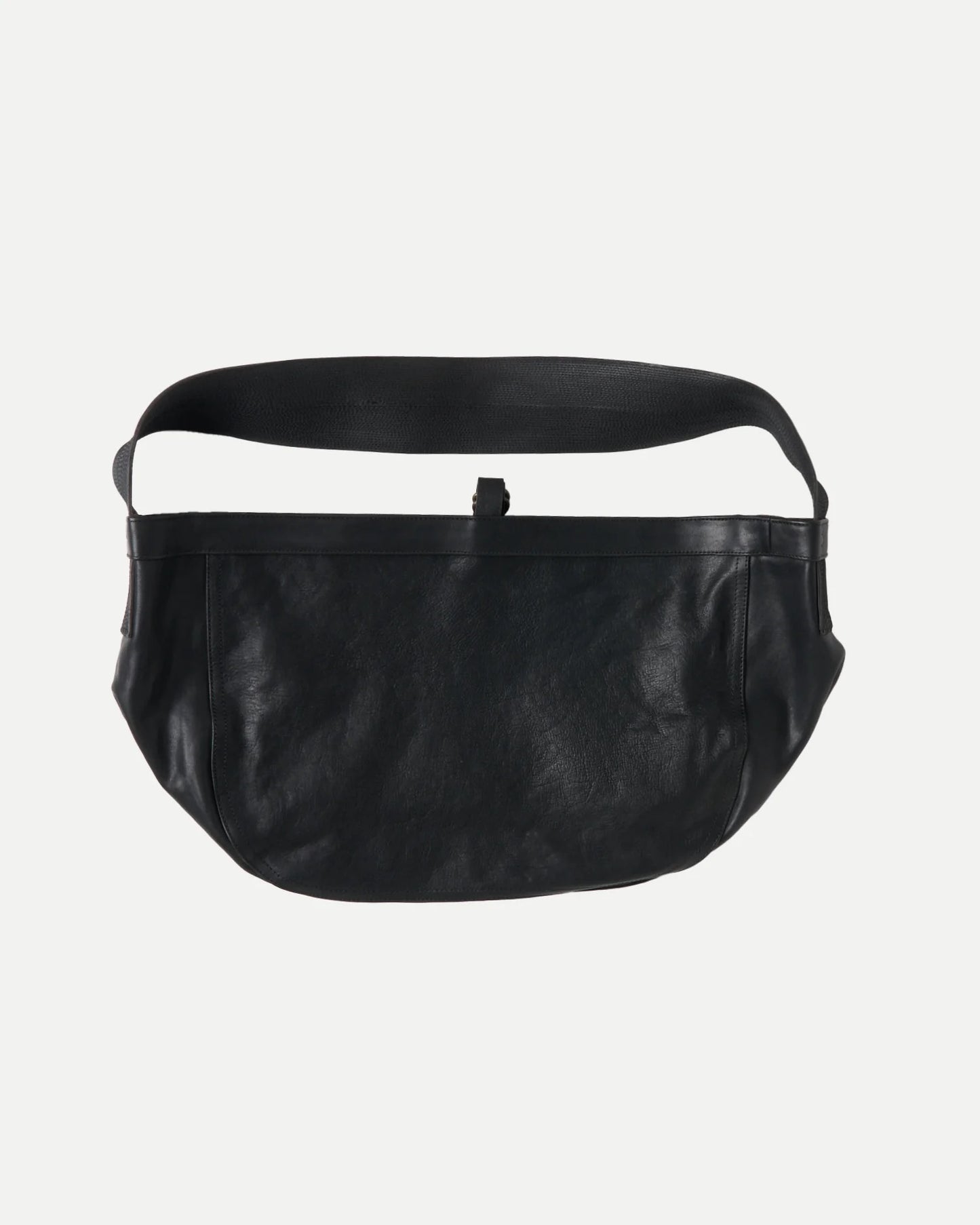 Black Leather Lot.004 Newsboy Bag