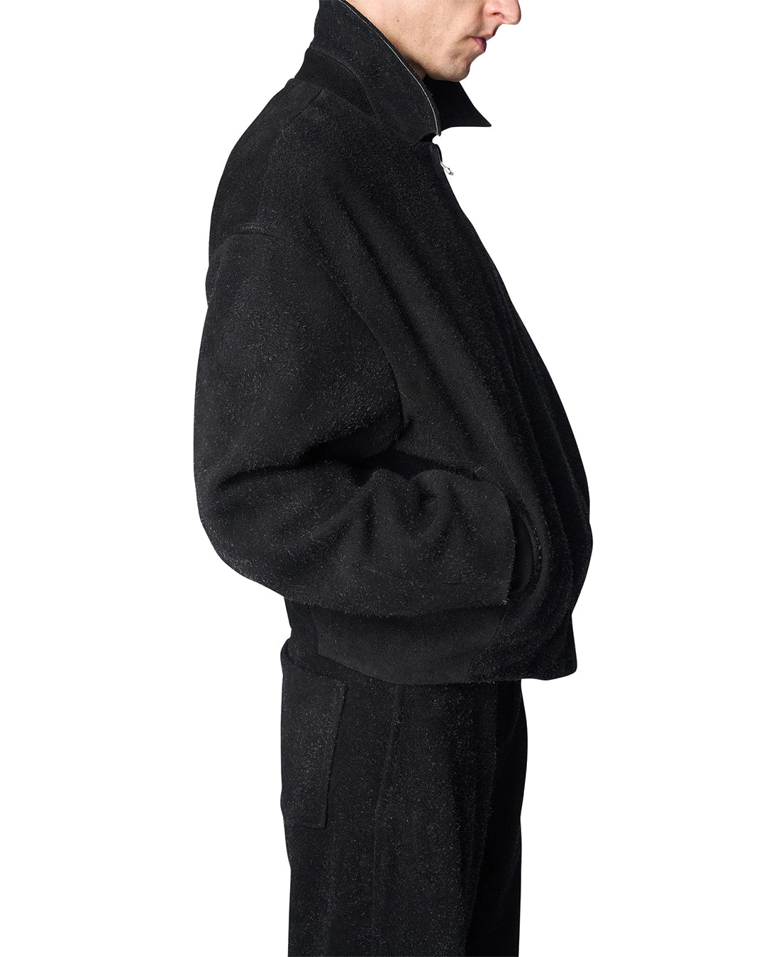 Black Leather Bud Blouson
