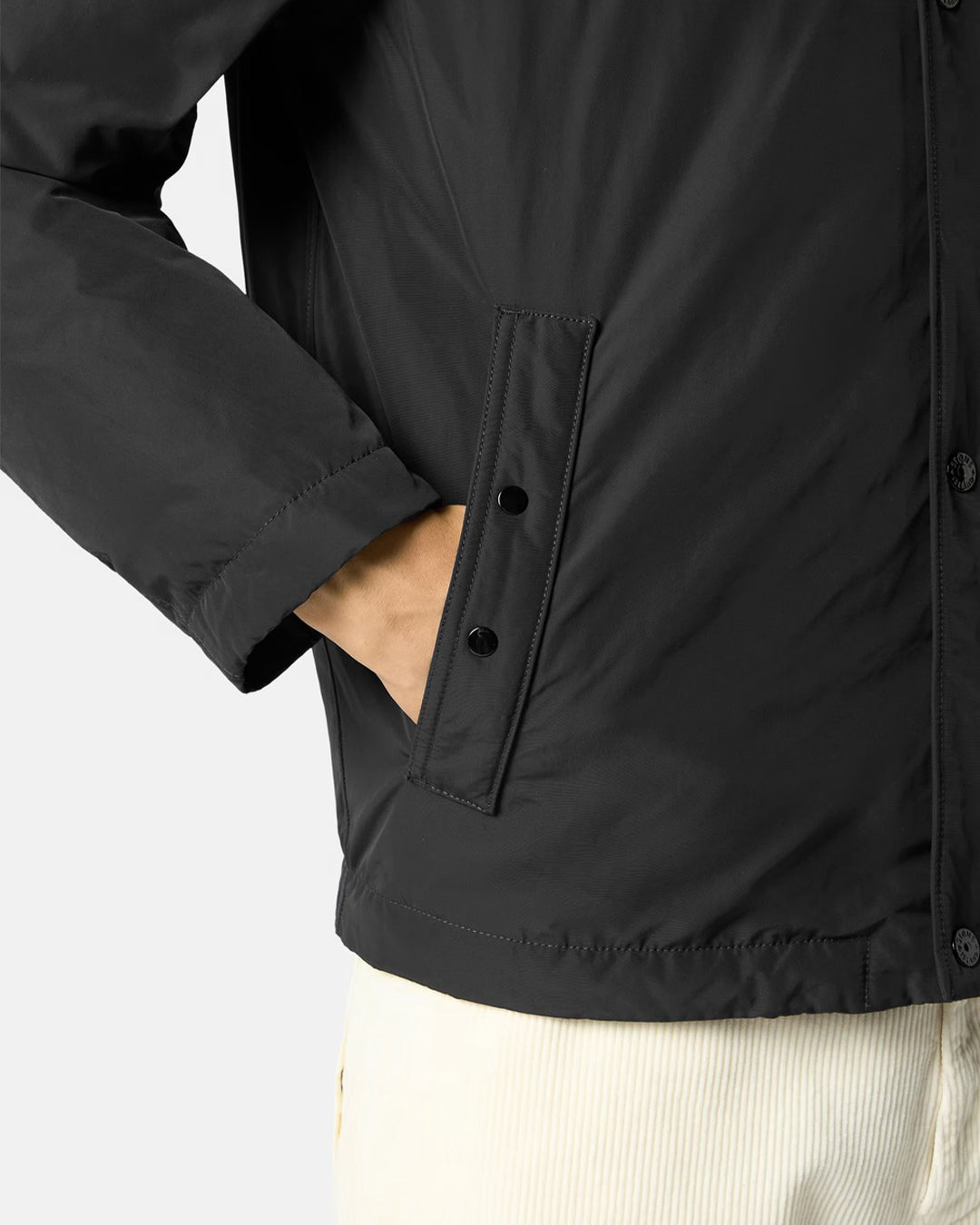 Black Micro Reps Down Coach Jacket