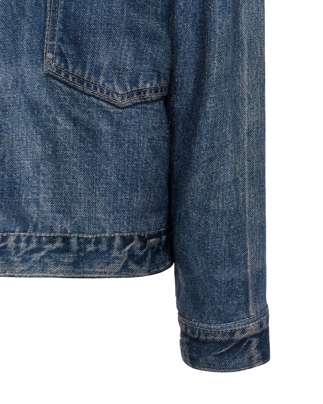 Indigo Linen Oxford Transfer Printed BerBerJin Levi's Jacket