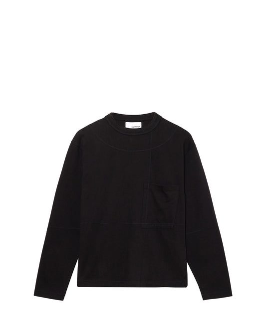 Black Cotton LS Cross Stitch T-Shirt