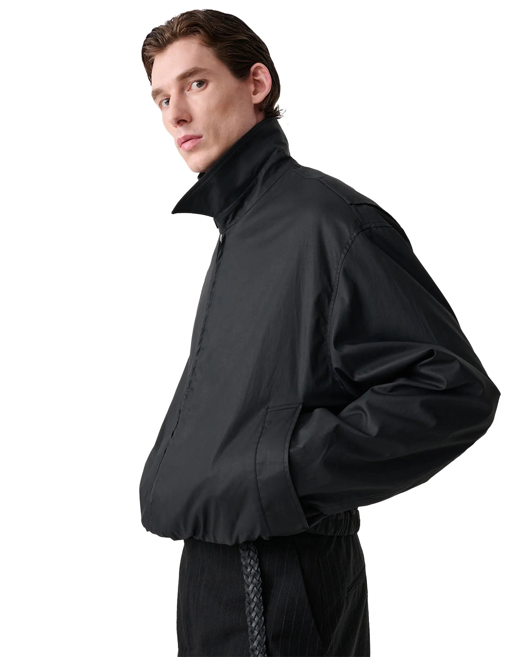 Black Cotton Lyons Casual Jacket