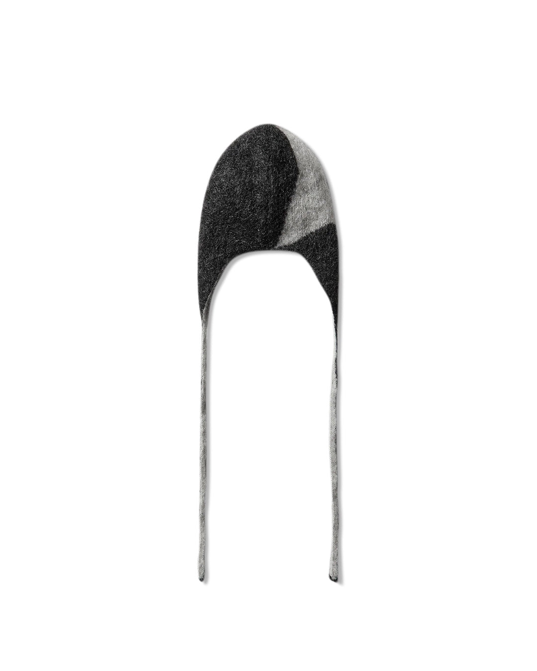 Black/White Logo Mohair Bonnet Beanie