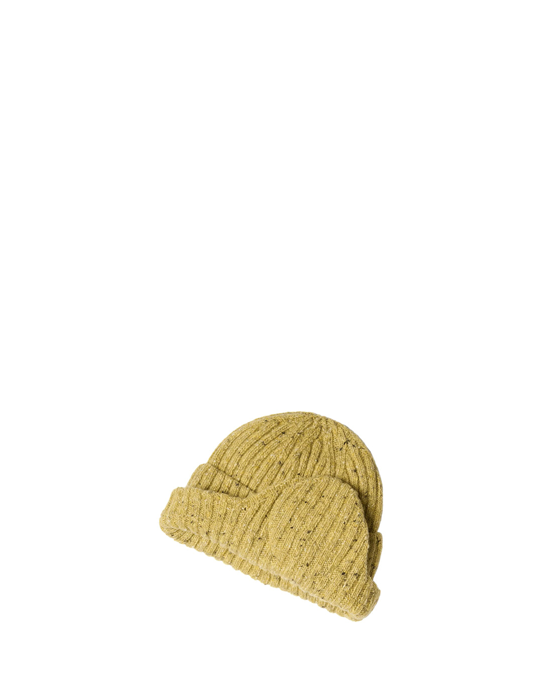 Speckled Mustard Wool Flap Beanie