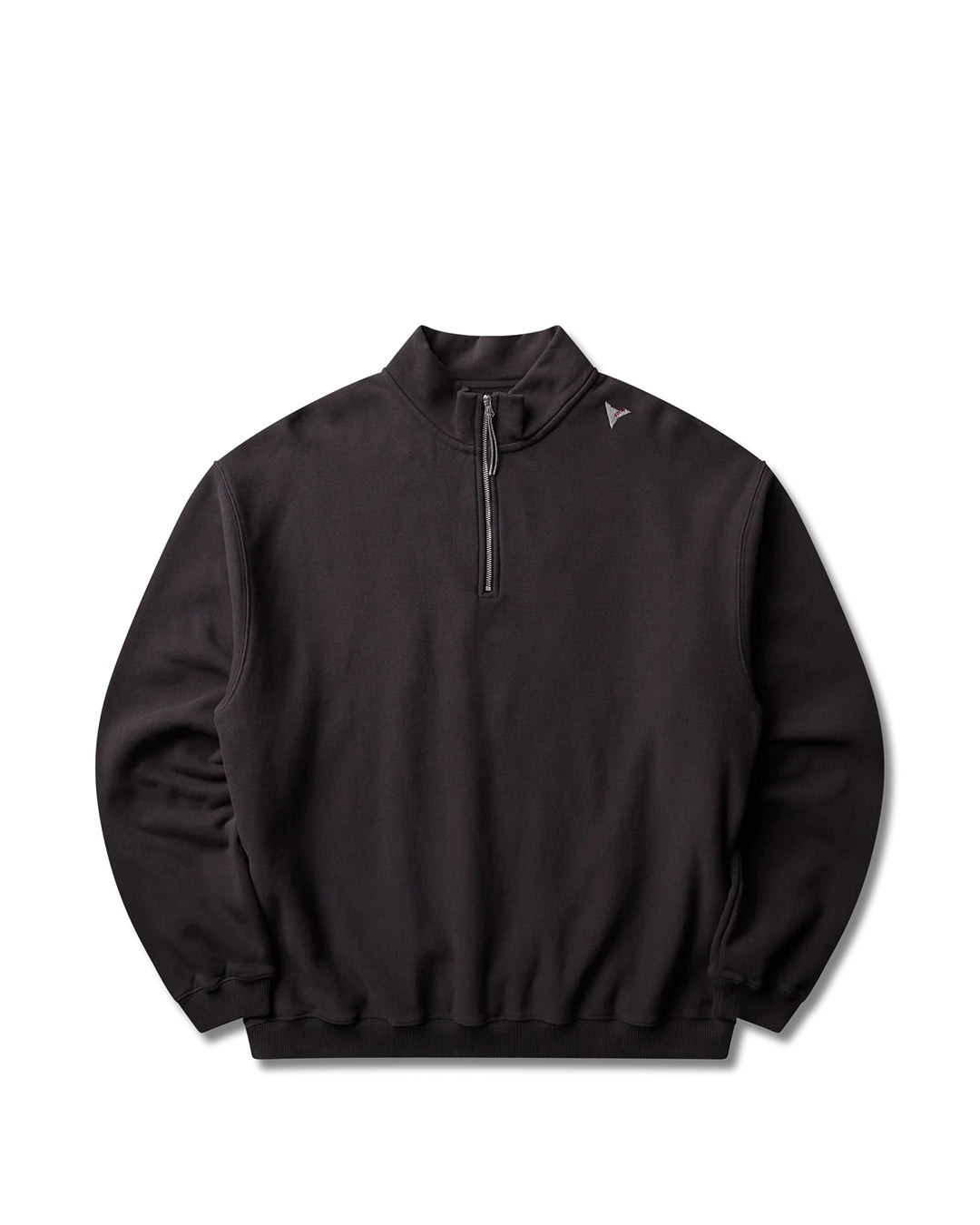 Washed Black Logo Half Zip Sweater