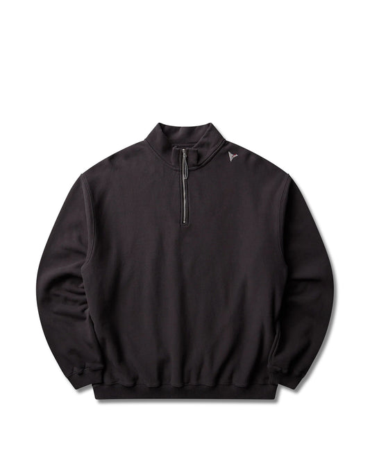 Washed Black Logo Half Zip Sweater