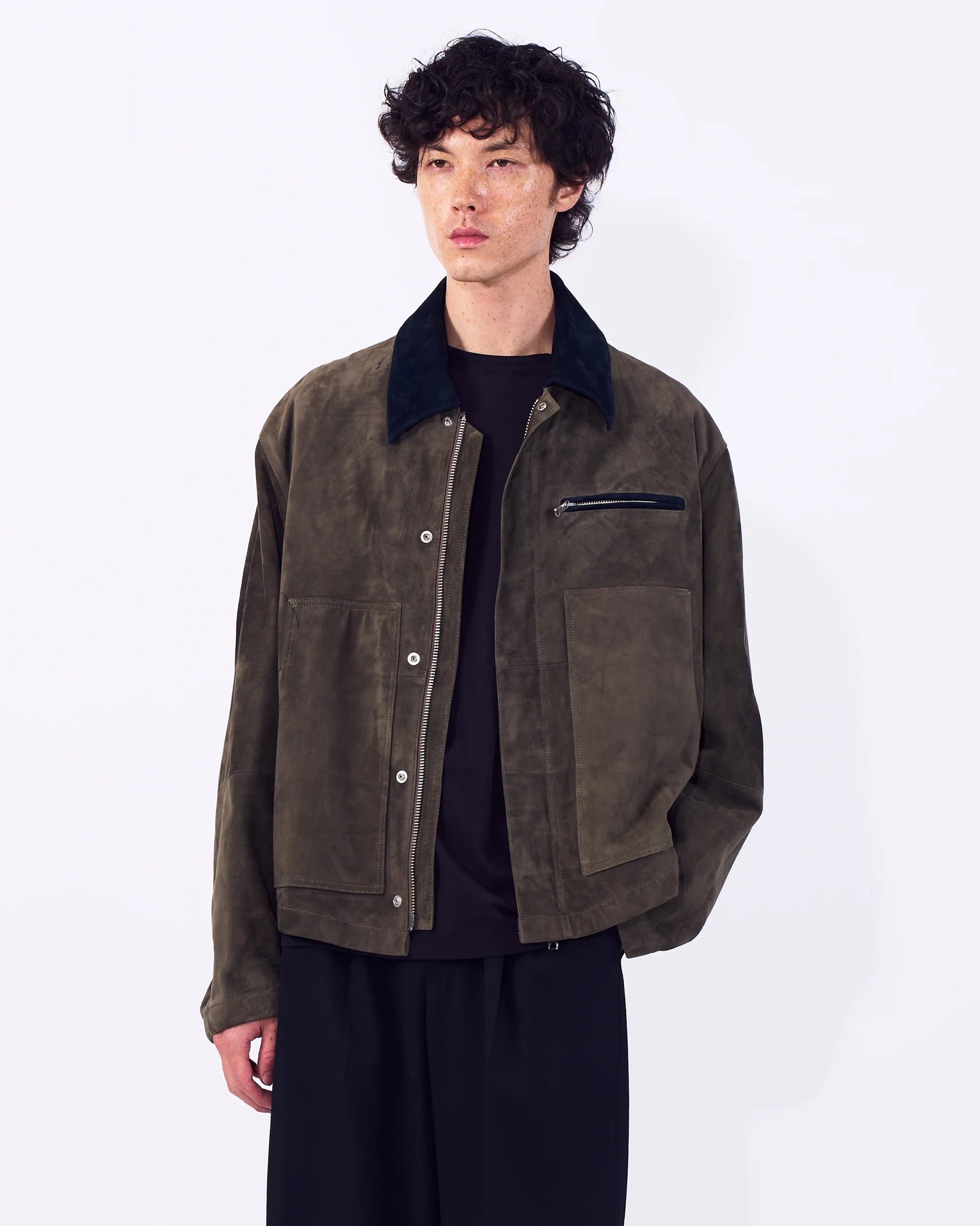 Khaki Goat Suede Blouson