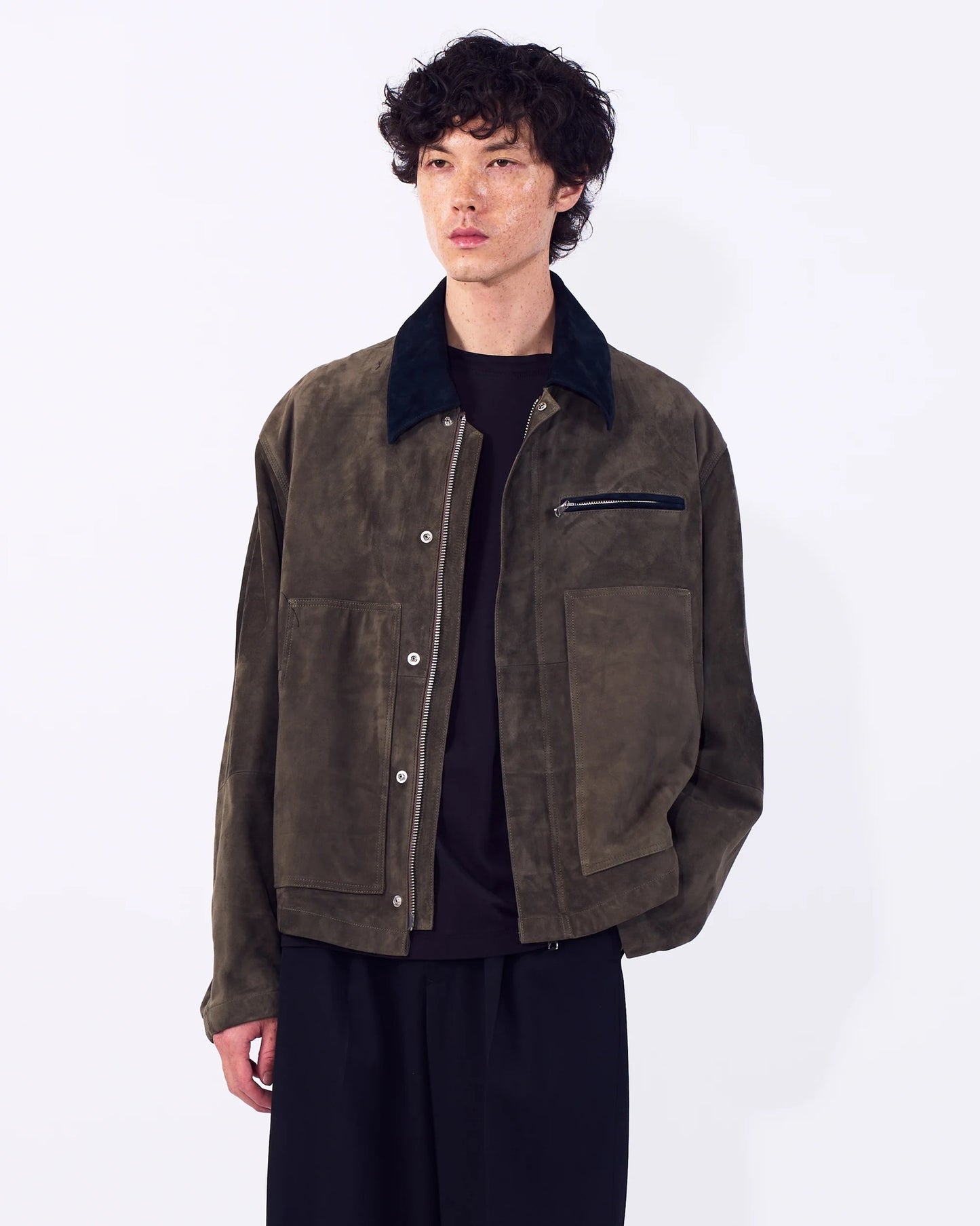 Khaki Goat Suede Blouson