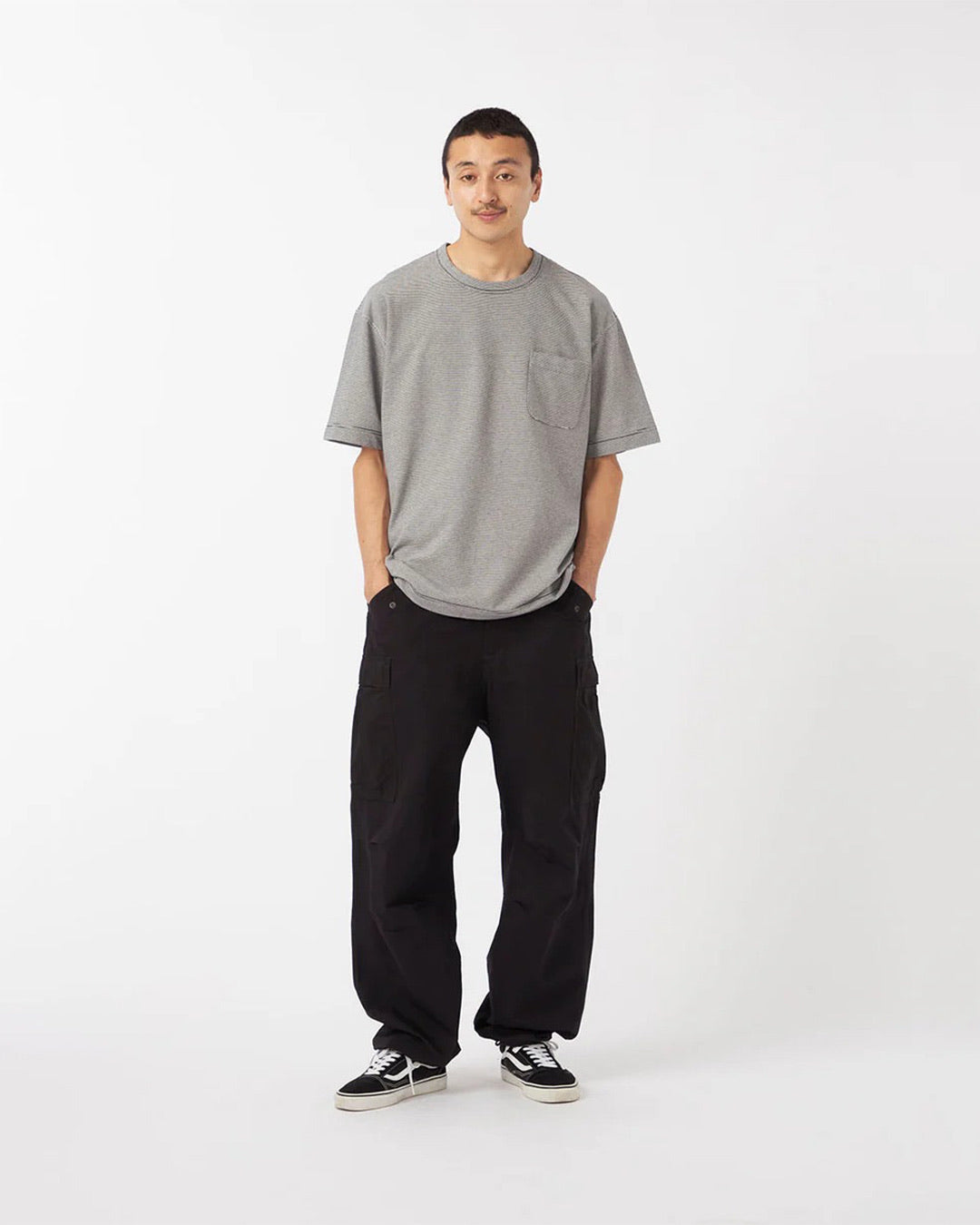 Navy/White Micro Stripe Pocket Tee