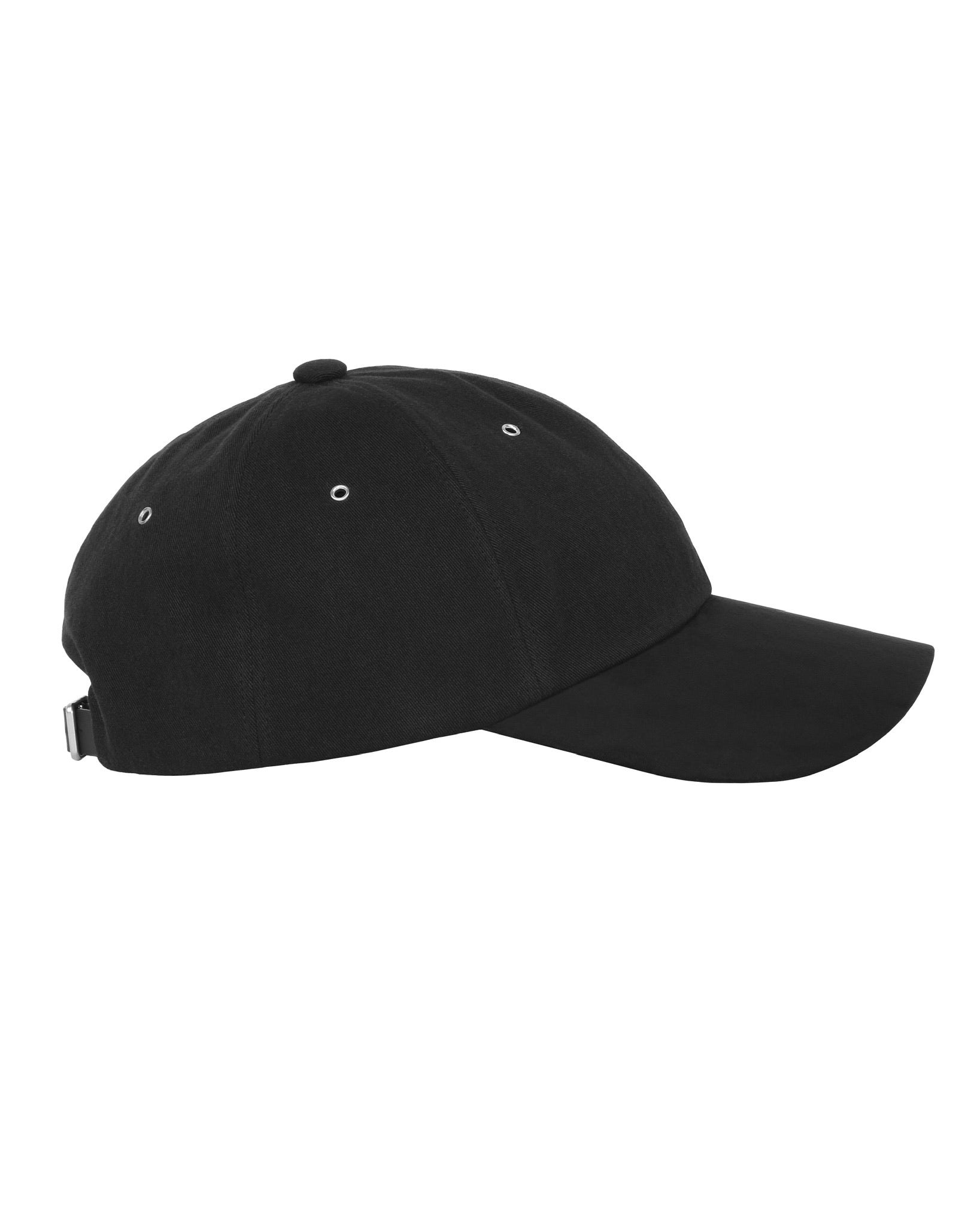 Black Faux Suede & Cotton Mix 6 Panel Cap
