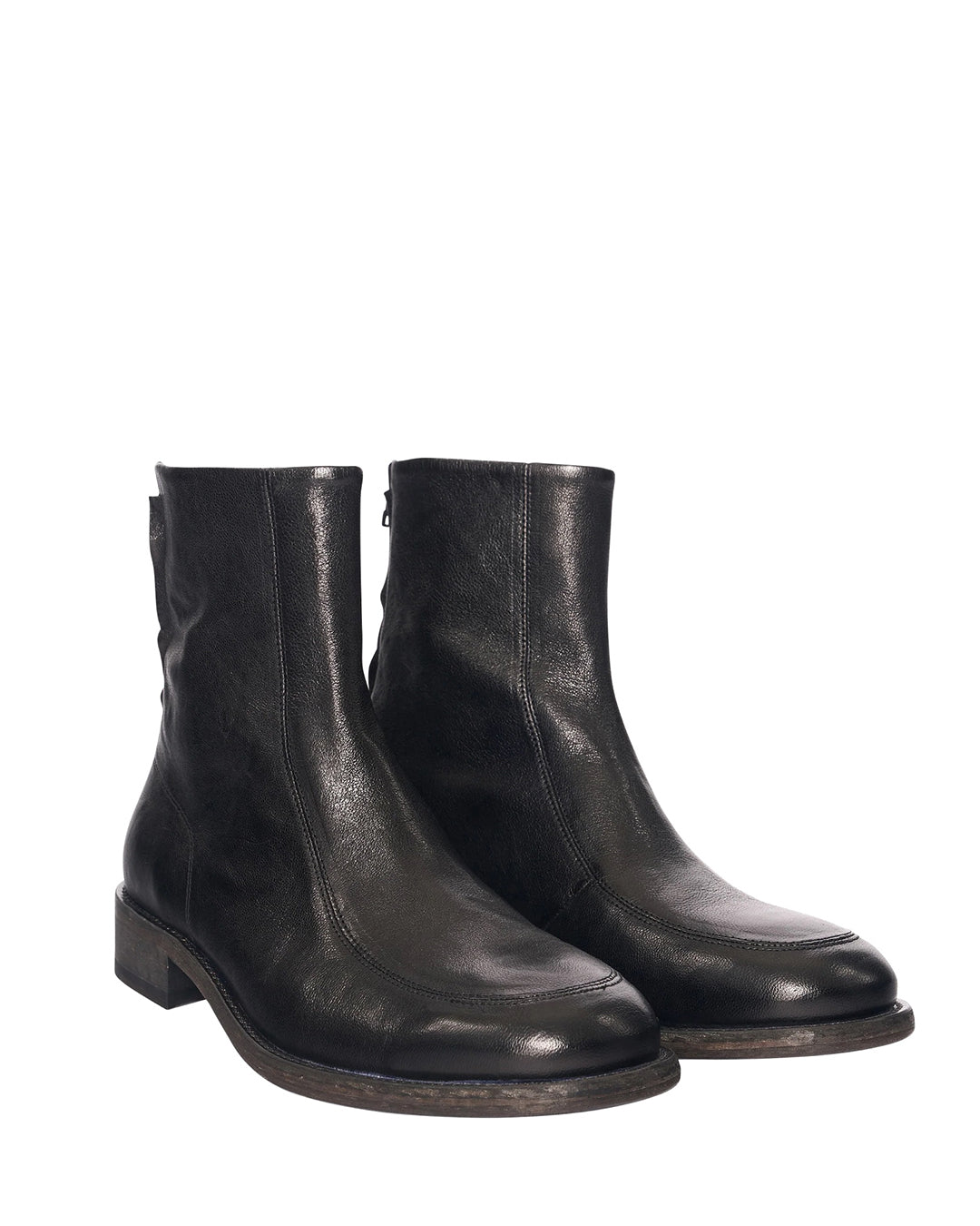 Black Goat Leather Miller Boots