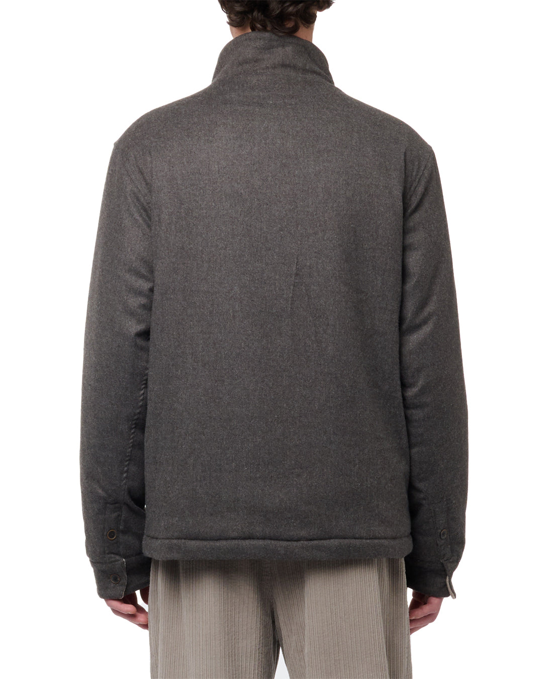 Dark Grey Melange Flannel EPITOME Padded Overshirt