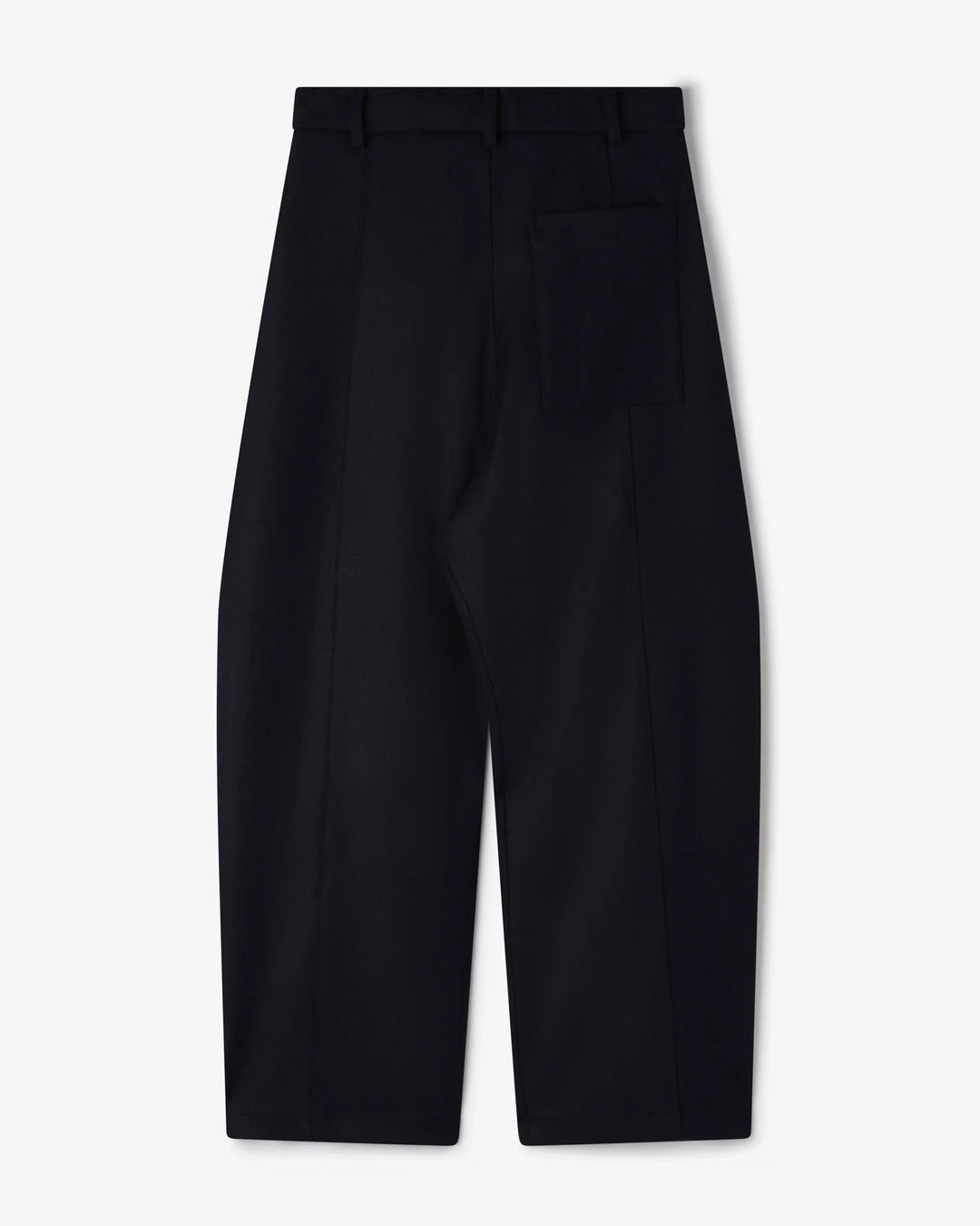 Dark Navy Box Pleat Wool Trouser