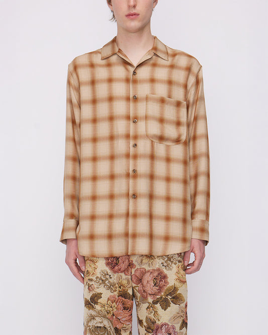 Camel L/S Oversized Shirt