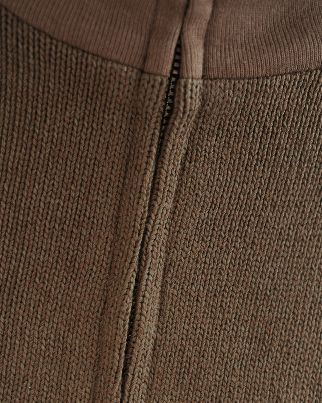 Deep Brown Cotton Washi Knit Drivers Knit Blouson