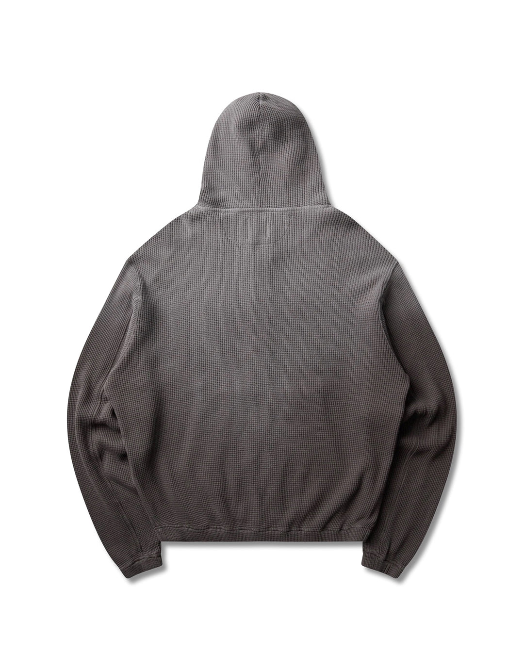 Graphite Bee Sun Faded Organic Waffle Zip Up Hoodie