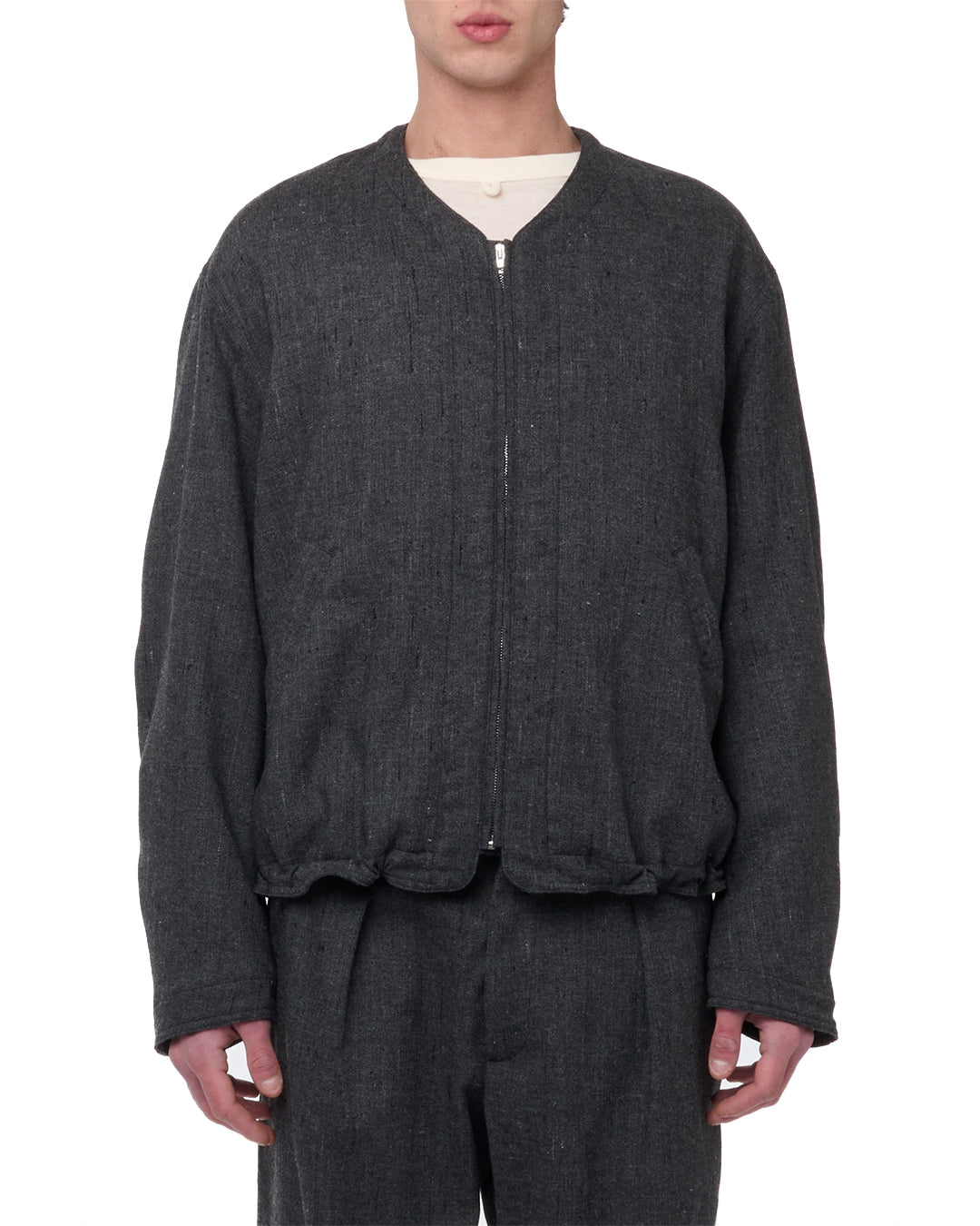 Dark Grey Wool ASCENDER Padded Tailored Jacket