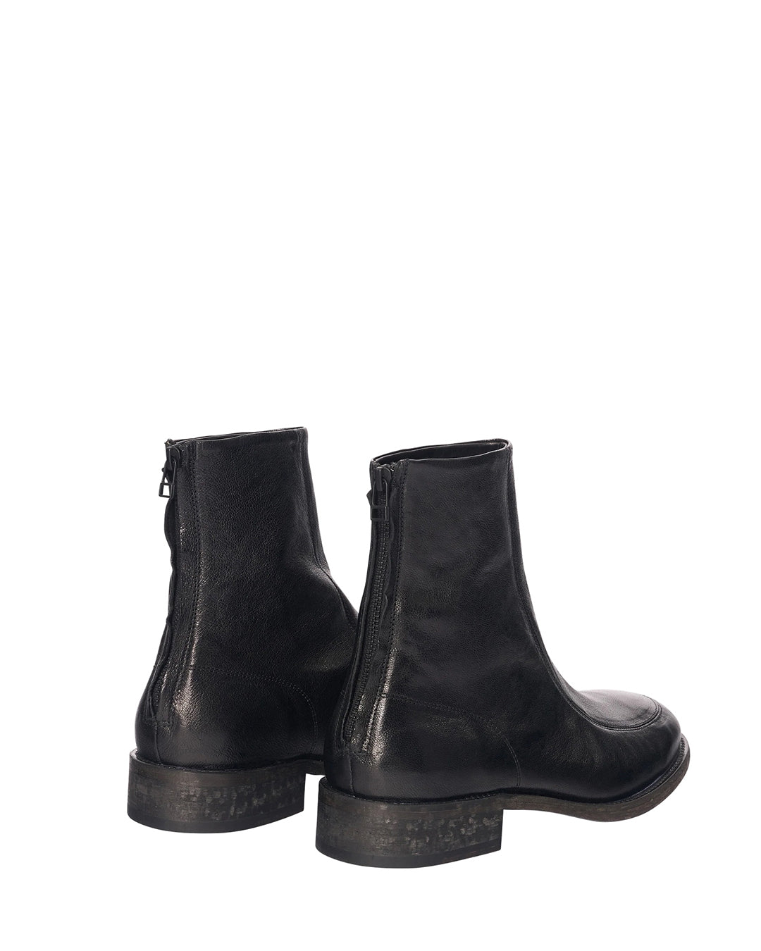 Black Goat Leather Miller Boots