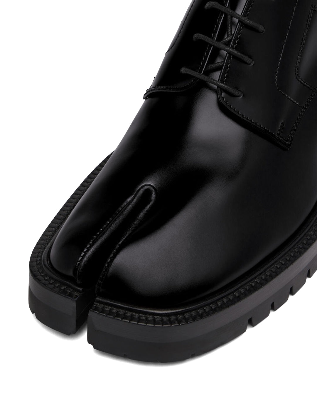 Black Tabi Lace Up Chunky Derbys