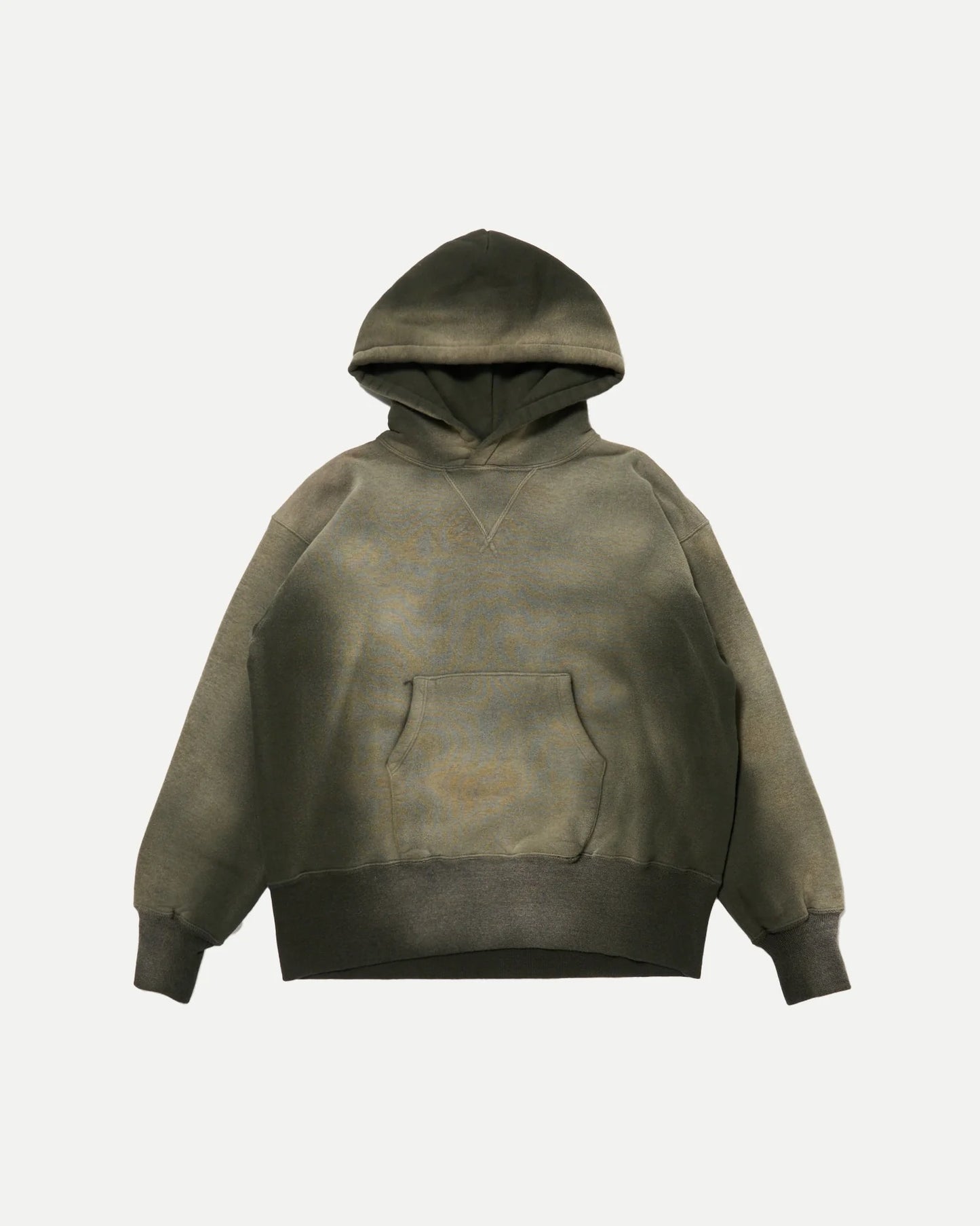 Bleached Deep Green Lot.606 Hooded Shirt